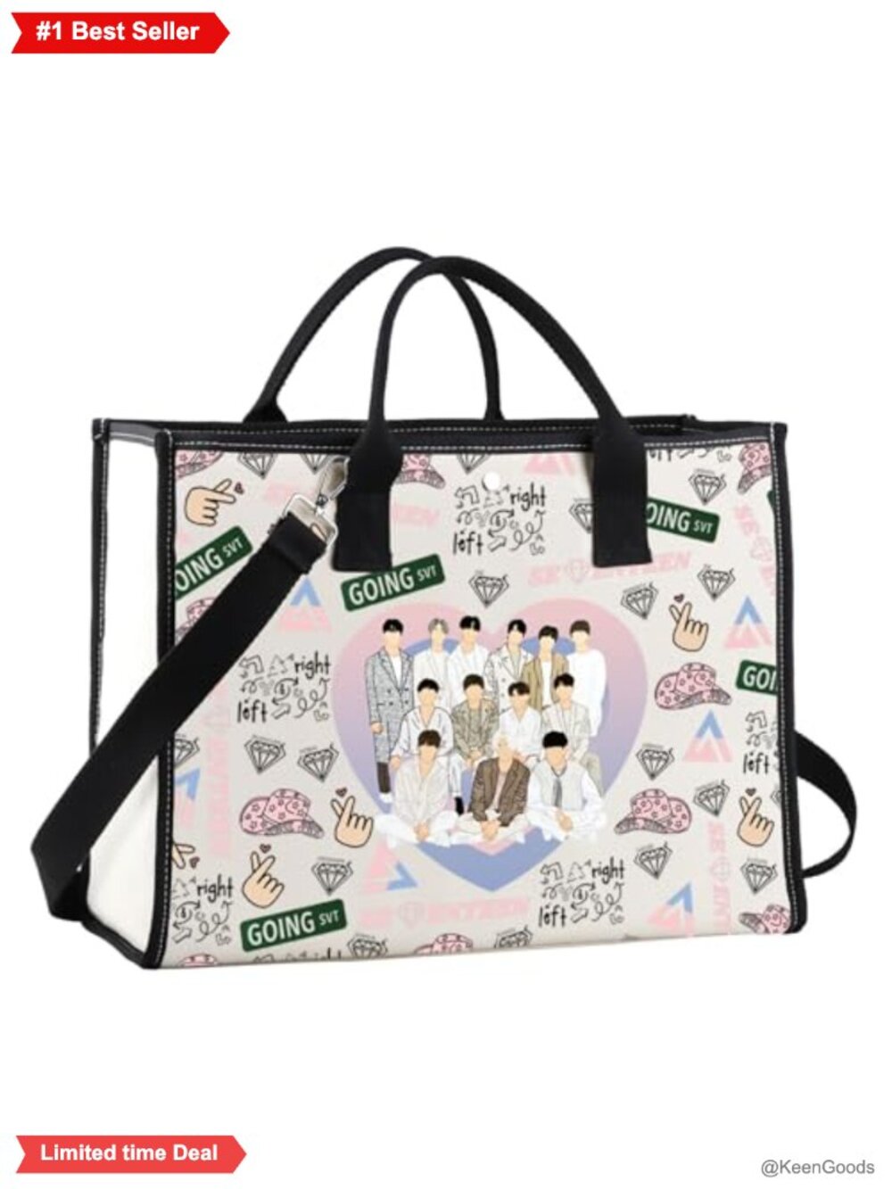 Waterproof Cotton Tote Bag Large Shoulder Bag Reusable Shopping Travel